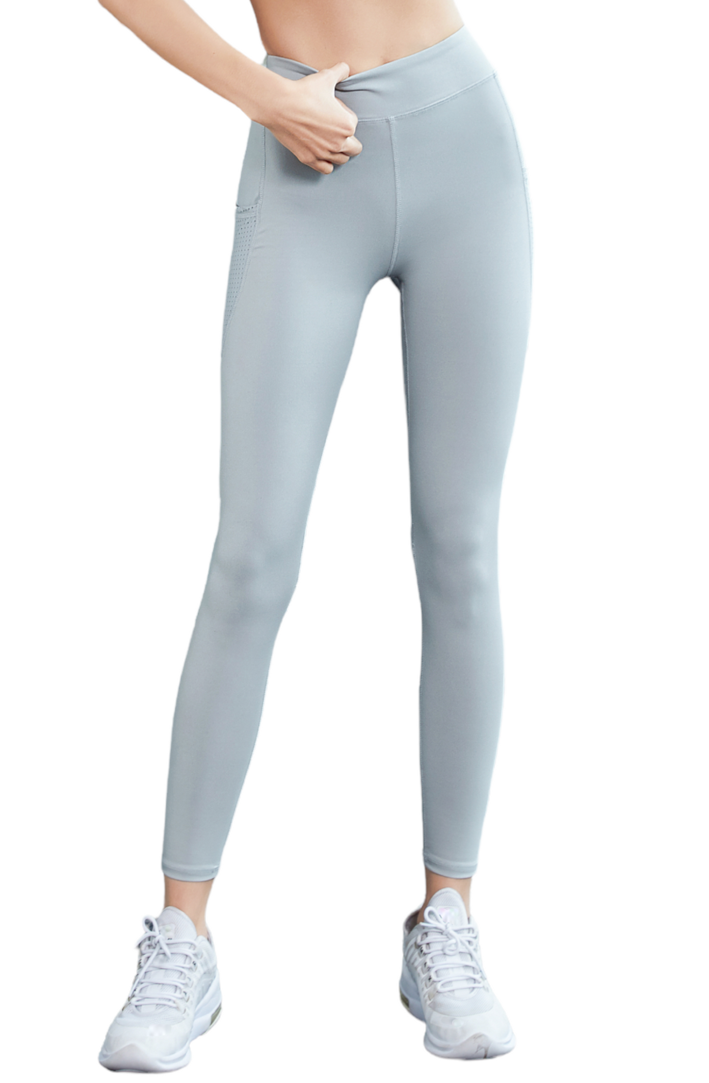 Active Premium - High-Waist Leggings with Pockets - Pewter